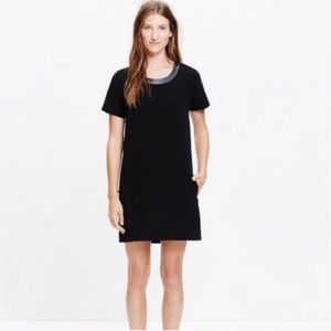 Madewell Leather Trim Shift Dress